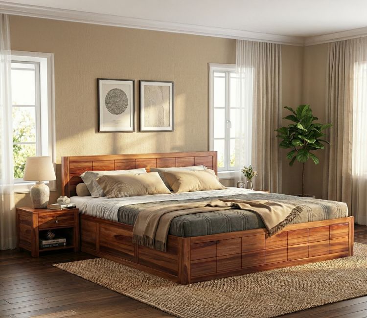 Sheesham Storage Bed