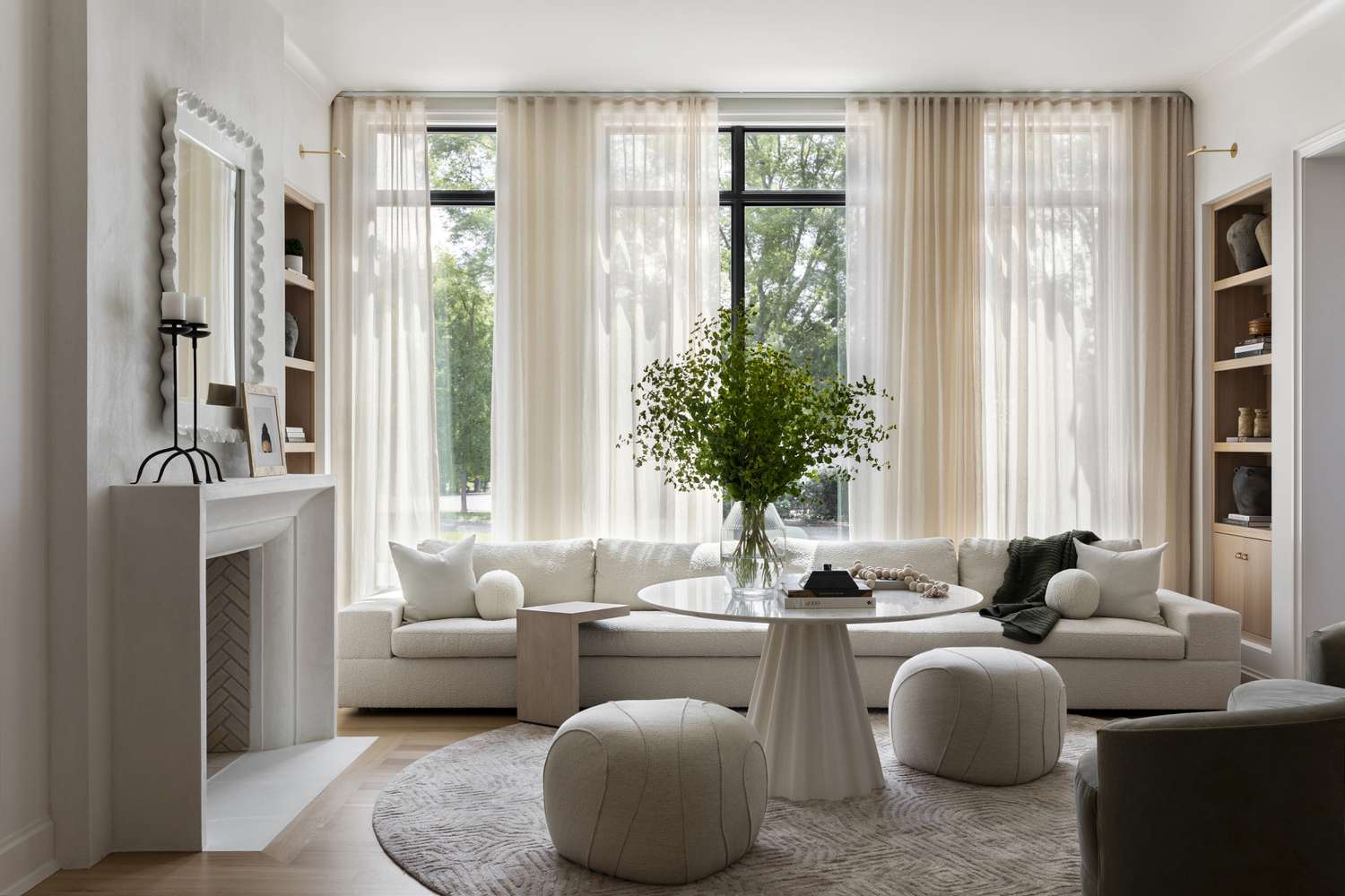 Modern Living Room with Wood Paneling